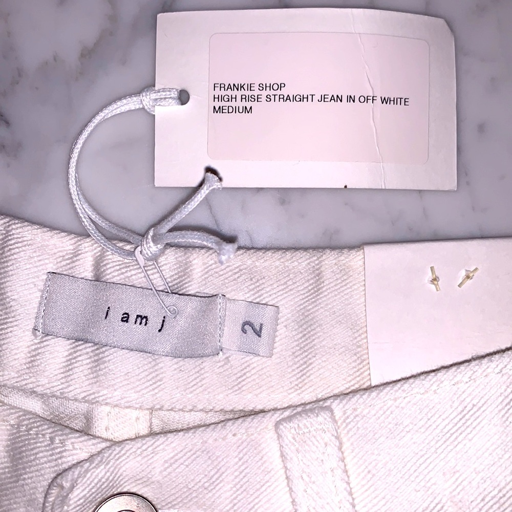 The Frankie Shop IMJ High Rise Straight Jean In Off White Ivory Womens Size 2 - Picture 6 of 12